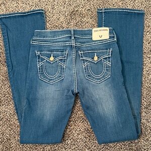 True Religion Women's Classic Blue Mid Rise Bootcut Jeans